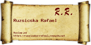 Ruzsicska Rafael névjegykártya